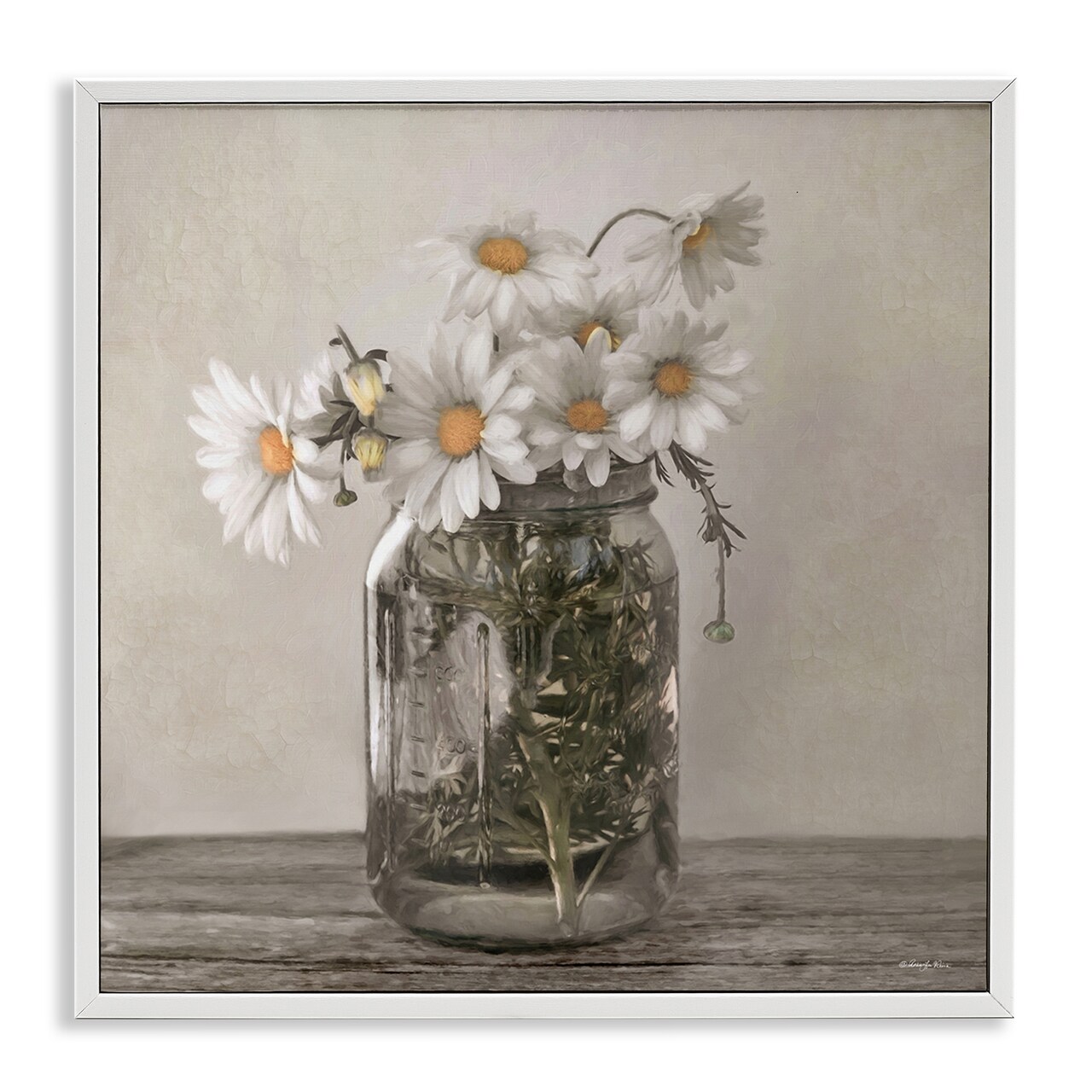 Stupell Industries Joy In A Jar Daisies Framed Giclee, design by Robin-Lee Viera